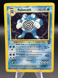 Pokemon TCG Poliwrath Holo Rare #15/130 Base Set 2 Wizards of the Coast English - Image 1