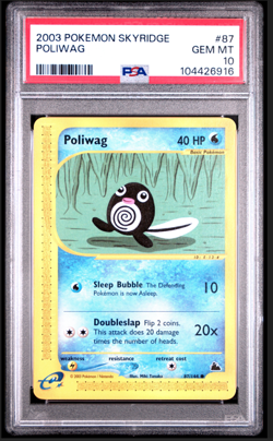 Pokemon Poliwag 87/144 Skyridge PSA 10 Vintage! Gem Mint Population Only 46!! - Image 1
