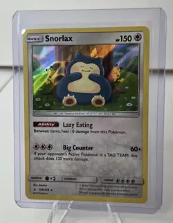 Pokemon Snorlax 158/214 Holo Rare Unbroken Bonds Sun & Moon TCG Near Mint - Image 1