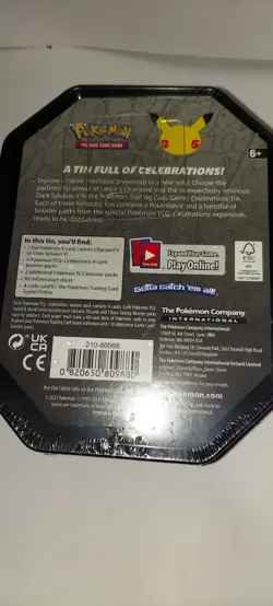 Nintendo Pokemon TCG 25th Anniversary Celebrations Tin Pack - 21080988 820650809880 - Image 2