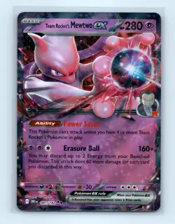 Pokemon tcg SV10: Destined Rivals Team Rocket's Mewtwo ex Near Mint or Better - Image 1