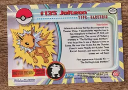 JOLTEON no 135 Silver Foil-topps Pokemon 2000 bleu -TV animation Edition - Image 2