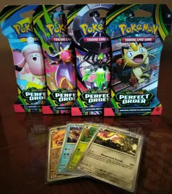 Pokemon TCG Perfect Order Art Set of 4 Sleeved booster packs ART SET NEW SEALED - Image 1