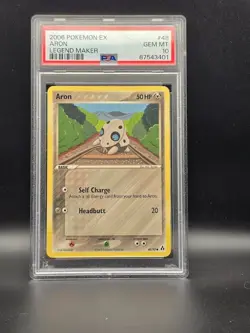 PSA 10 (POP 10!) GEM MINT 2006 POKEMON EX ARON LEGEND MAKER #48 - Image 1