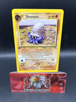 Omanyte 60/75 1st Edition Common Neo Discovery Pokemon NM 2001 WOTC - Image 1
