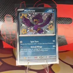 Murkrow 181/091 SV: Paldean Fates "Baby" Shiny Rare Pokemon TCG NM/M - Image 1