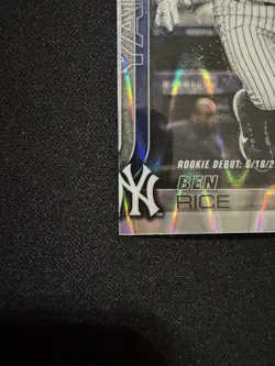 2025 Topps Chrome Update Series Ben Rice Rookie Debut USC138 Factory Miscut - Image 3