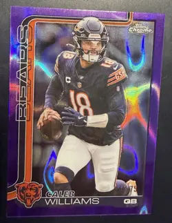 2025 Topps Chrome Caleb Williams Purple Lava /75 #52 Refractor Bears - Image 1