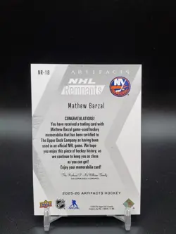 2025-26 Artifacts Hockey Mathew Barzal NHL Remnants NR-18 - Image 2