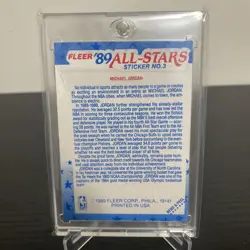 Michael Jordan 1989-90 Fleer All-Stars Sticker #3 Chicago Bulls NBA Basketball - Image 2