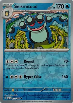021/086 SEISMITOAD REVERSE HOLO BLACK BOLT POKEMON CARD - Image 1