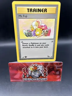 Pokemon Mr. Fuji 1st Edition Regular Card #58/62 Fossil WOTC Vintage TCG LP - Image 1