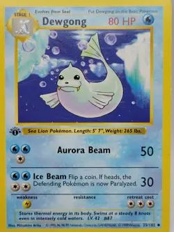 Dewgong 25/102 1st Edition Base Set WOTC 1999 Pokemon Card LP - Image 1