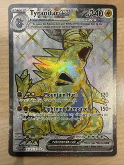 Pokemon TCG Obsidian Flames Tyranitar EX Full Art Ultra Rare Holo Card 211/197 - Image 1