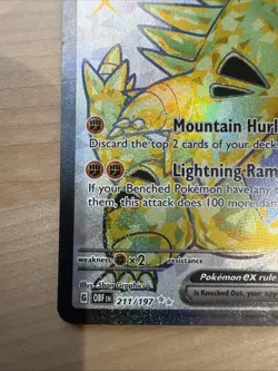 Pokemon TCG Obsidian Flames Tyranitar EX Full Art Ultra Rare Holo Card 211/197 - Image 4