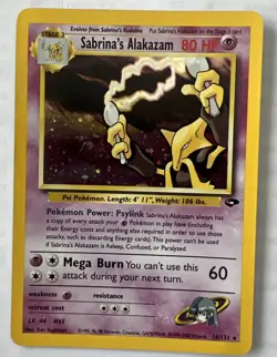 Sabrina's Alakazam Holo 16/132 Gym Challenge Rare Vintage Pokemon Card - Image 1