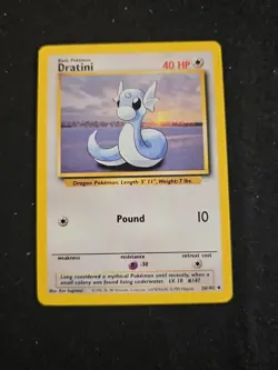 Pokemon Dratini Card 026/102 Regular Base Set LP Uncommon - Image 1