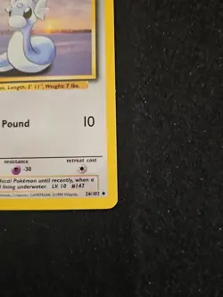 Pokemon Dratini Card 026/102 Regular Base Set LP Uncommon - Image 4