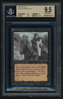 ***BGS 9.5 Alpha Black Knight (Pop 22)*** MTG Alpha Magic Kid Icarus - Image 1