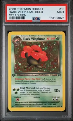 Dark Vileplume Holo 1st Edition PSA 9 13/82 First 2000 Pokemon Team Rocket | UK - Image 1