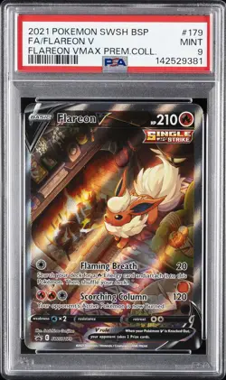 2021 POKEMON SWSH BLACK STAR PROMO #179 FULL ART/FLAREON V PSA 9 - Image 1
