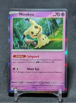 Mimikyu Rare Holo Psychic 2024 PALDEAN FATES Pokemon TCG Card 037/091 - Image 1