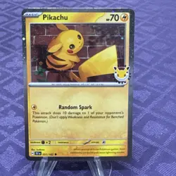 Pokemon: 30th Celebration Pokemon Day Pikachu Cosmo Holo Promo and Coin TCG - Image 3