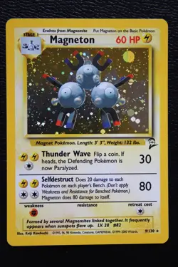 NM Magneton 9/130 Holo Rare Base Set 2 Pokemon Card - Image 1
