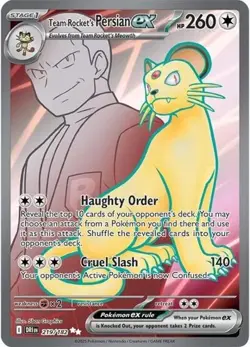 Team Rocket's Persian ex (#219/182) - Holofoil SV - Destined Rivals NM Pokemon - Image 1
