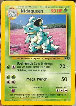 LP💥 Nidoqueen | Pokemon TCG 1999 | (Jungle Set) Non Holo Rare Vintage 23/64 - Image 1