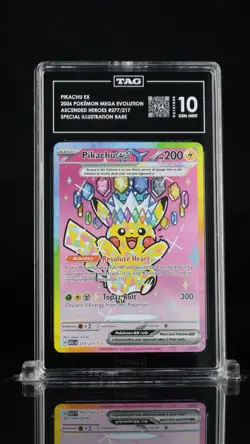 TAG 10 Pikachu EX SIR 277/217 Ascended Heroes English Pokemon Gem Mint - Image 1