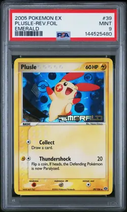 Pokemon Plusle EX Emerald Reverse Holo #39 PSA 9 Mint POP 33 - Image 1