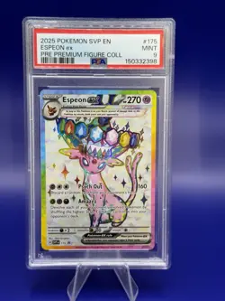 Pokemon 2025 Espeon ex 175 SVP Premium Figure Collection Psa 9 - Image 1