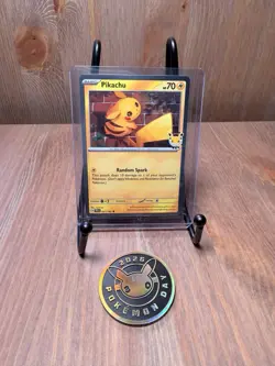 Pokemon: 30th Celebration Pokemon Day Pikachu Cosmo Holo Promo and Coin TCG - Image 1