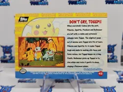 Pokemon Topps Pikachu's Vacation Don't Cry, Togepi! Holo #43 Black Logo LP - Image 2