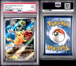 Pokemon TCG Pikachu 27 Paldea Evolved Black Star Promo Mint PSA 9 - Image 3