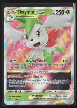 Shaymin VSTAR 014/172 Holo VSTAR Rare Brilliant Stars Pokemon Near Mint - Image 1