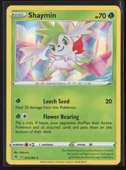 Shaymin 015/185 Holo Rare Vivid Voltage Pokemon Holo Near Mint - Image 1