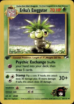 Pokemon Gym Heroes First Edition #044/132 Erika's Exeggutor Lightly played - Image 1