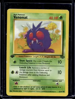 1999 Pokemon Jungle 1st Edition Venonat #63/64 - Image 1