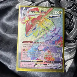 Pokemon Rayquaza VMAX Secret Rare Rapid Strike 320HP Holo 217/203 Evolving Skies - Image 1