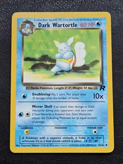 Dark Wartortle 46/82 Uncommon Team Rocket Pokemon Unlimited NM - Image 1