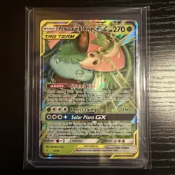 Pokemon TCG Venusaur & Snivy GX 1/236 Sm-Cosmic Eclipse Ultra Rare TAG TEAM Holo - Image 1