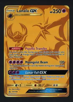 Lunala GX 172/156 SM - Ultra Prism Holofoil Secret Rare Pokemon TCG - Image 1