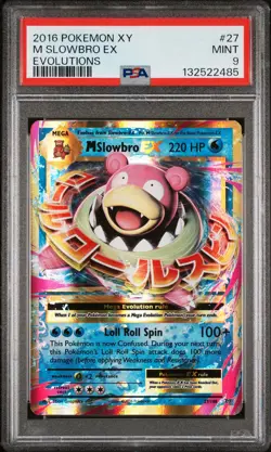 2016 POKEMON XY EVOLUTIONS #27 M SLOWBRO EX PSA 9 - Image 1