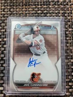 2023 Bowman Draft - Chrome Prospect Autographs #CDA-JCU Jake Cunningham (AU, RC) - Image 1