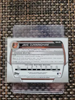 2023 Bowman Draft - Chrome Prospect Autographs #CDA-JCU Jake Cunningham (AU, RC) - Image 4