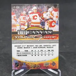 2025-26 Upper Deck Series 2 Matvei Gridin #C-235 Young Guns Canvas - Image 2