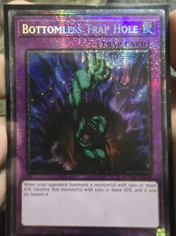 Konami Yu-Gi-Oh! Bottomless Trap Hole MP25-EN018 1st Edition Holo Trap Card - Image 1