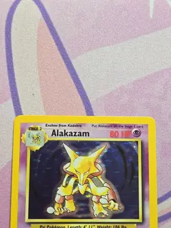Pokemon Alakazam Base Set Holo Rare LP 1/102 Card Clean Holo 1999 WOTC - Image 3